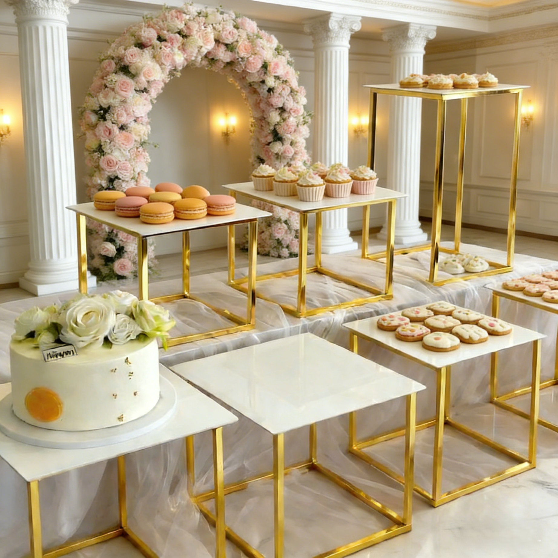 12-20 PCS Luxury Gold Frame Wh - Display Risers Set บทวิจารณ์และราคา