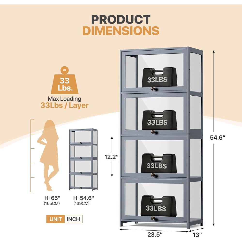 4-Tier Acrylic Display Case fo - Display Case Acrylic บทวิจารณ์และราคา