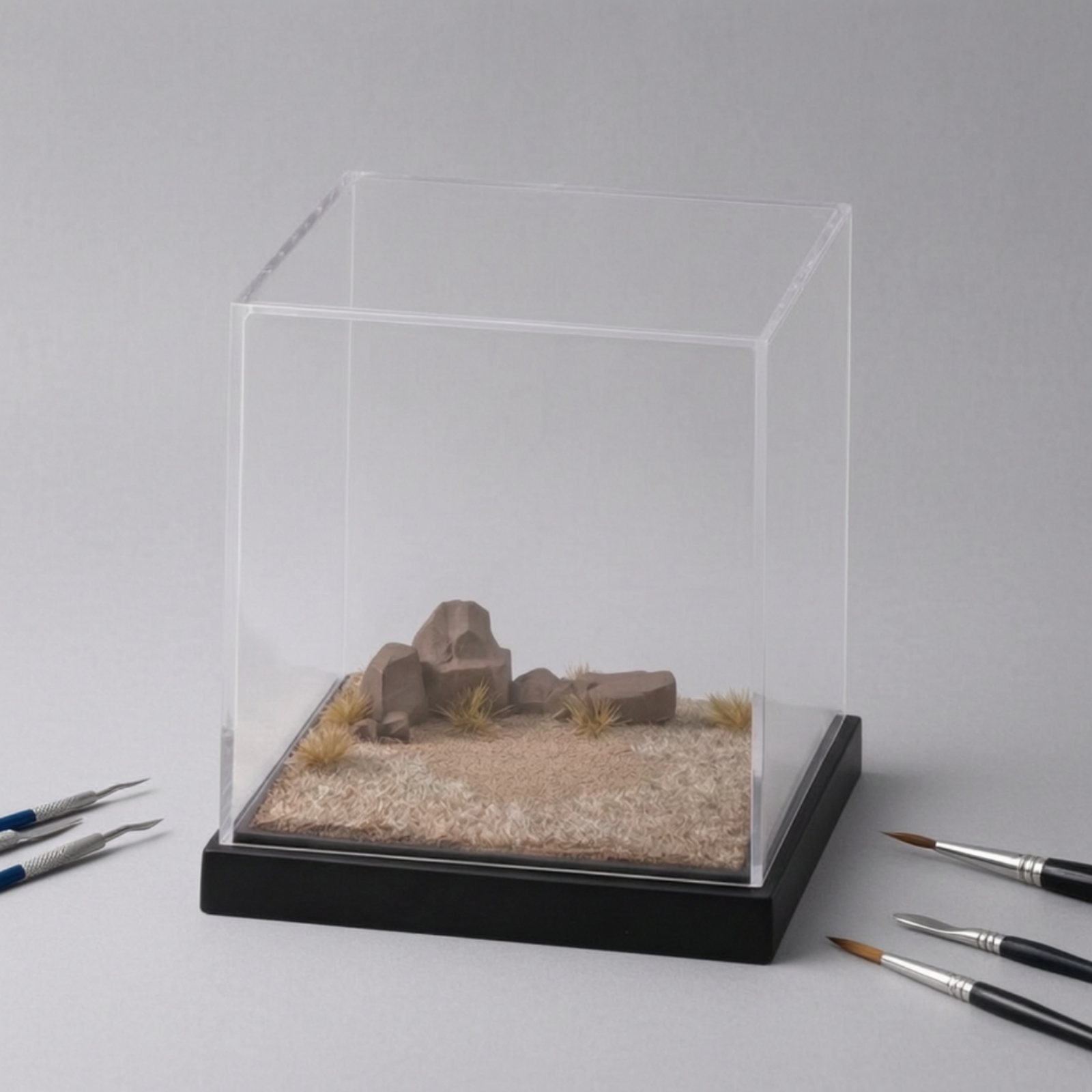 Miniature Scene Platform Clear - Display Case Acrylic บทวิจารณ์และราคา