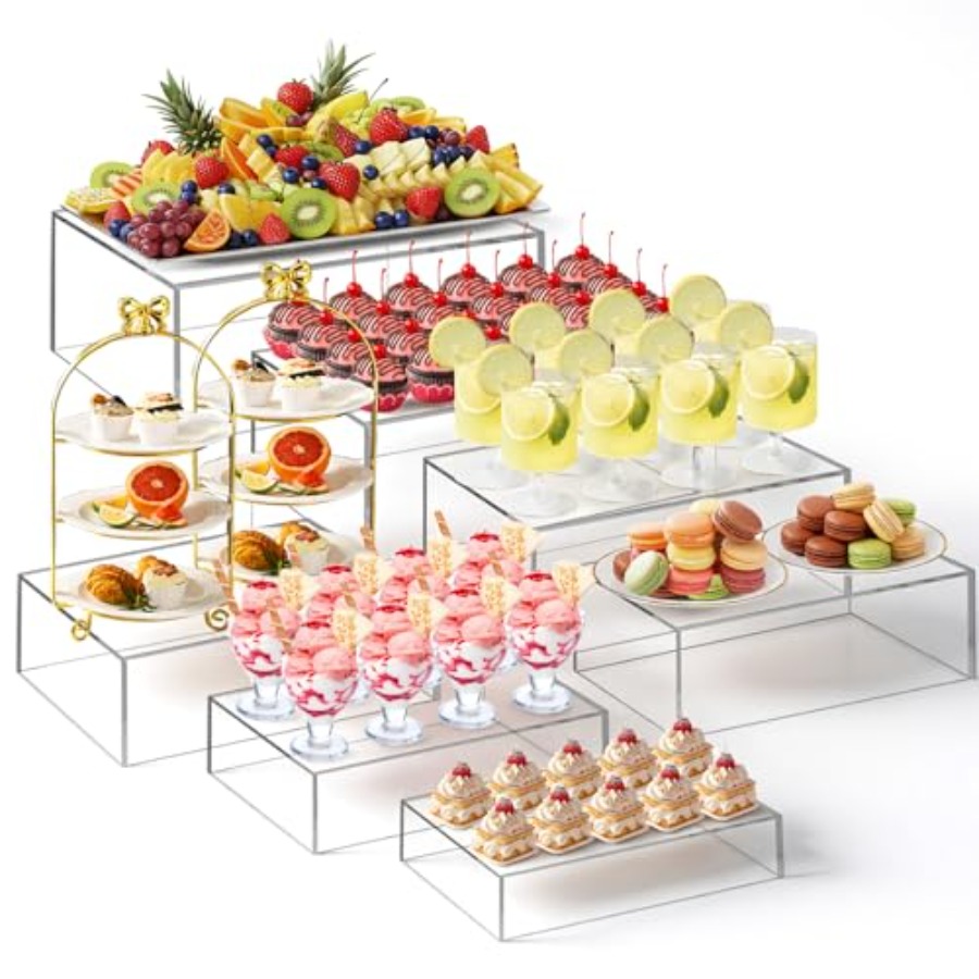 7 Pcs Extra Large Buffet Riser - Display Risers Set บทวิจารณ์และราคา