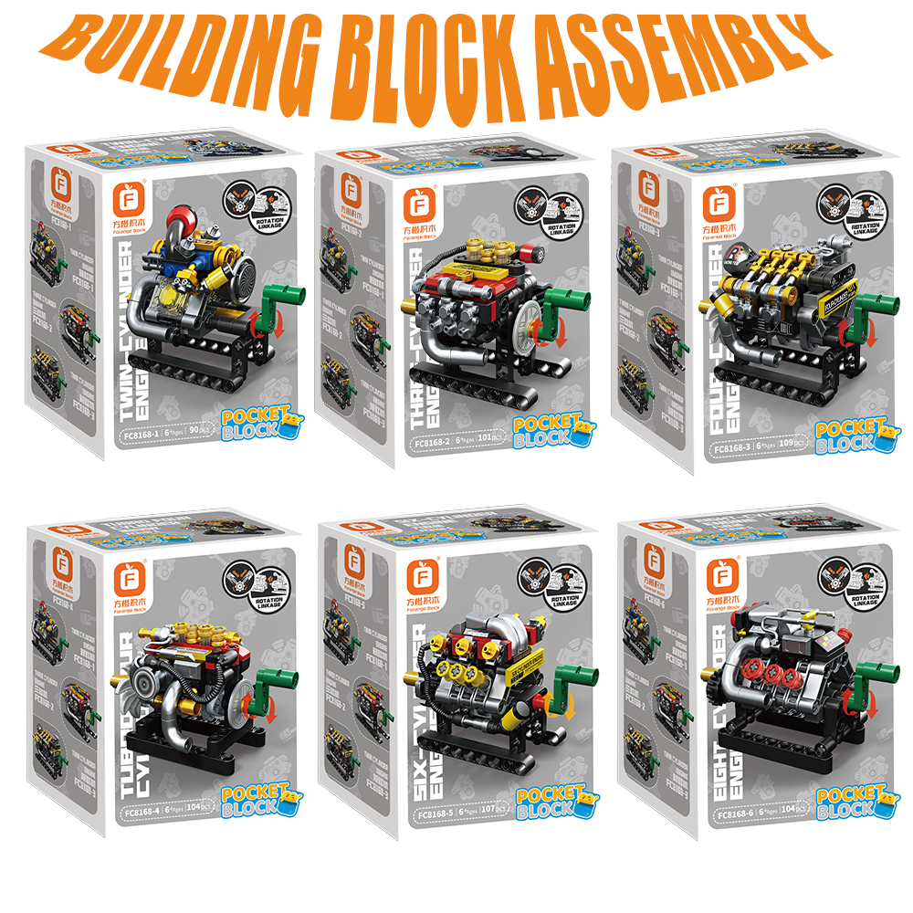 Mini Engine 2/3/4/6/8 Cylinder - Building Block Mini บทวิจารณ์และราคา