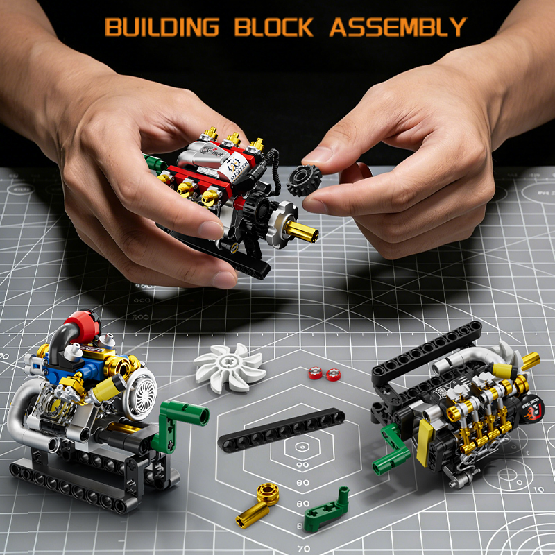 Mini Engine 2/3/4/6/8 Cylinder - Building Block Mini บทวิจารณ์และราคา