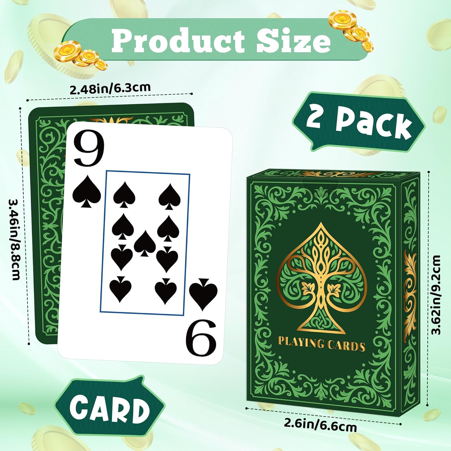 2 Pack Playing Cards | Large P - Graded Card Display บทวิจารณ์และราคา