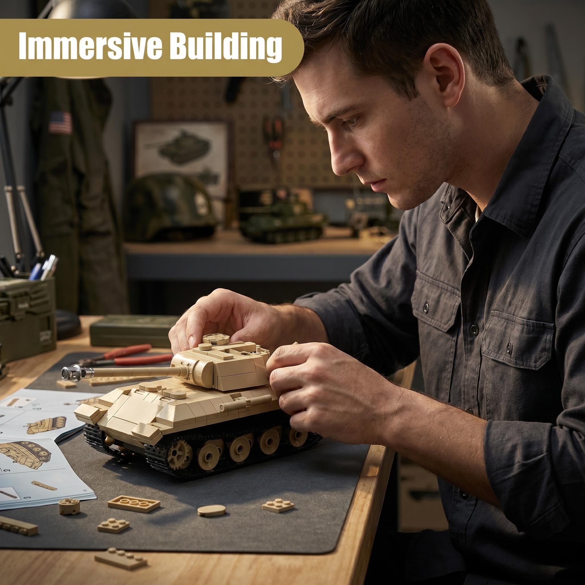 MOC Panther V Tank Tiger I KV- - Lego Minifigure Holder บทวิจารณ์และราคา