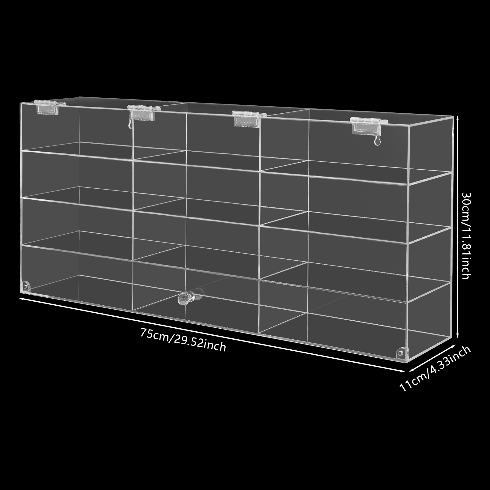 4 Tiers Wall Mounted Toy Displ - Display Case Acrylic บทวิจารณ์และราคา