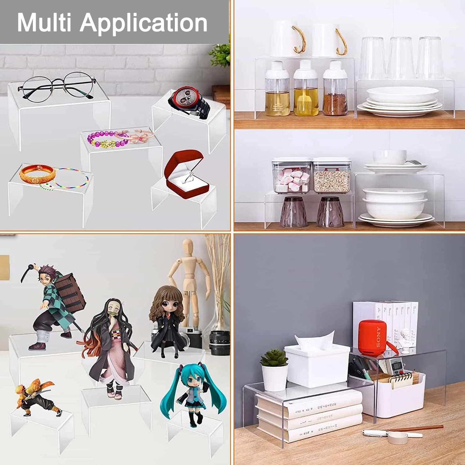 U Shape Acrylic Display Risers - Pop Display Shelf บทวิจารณ์และราคา