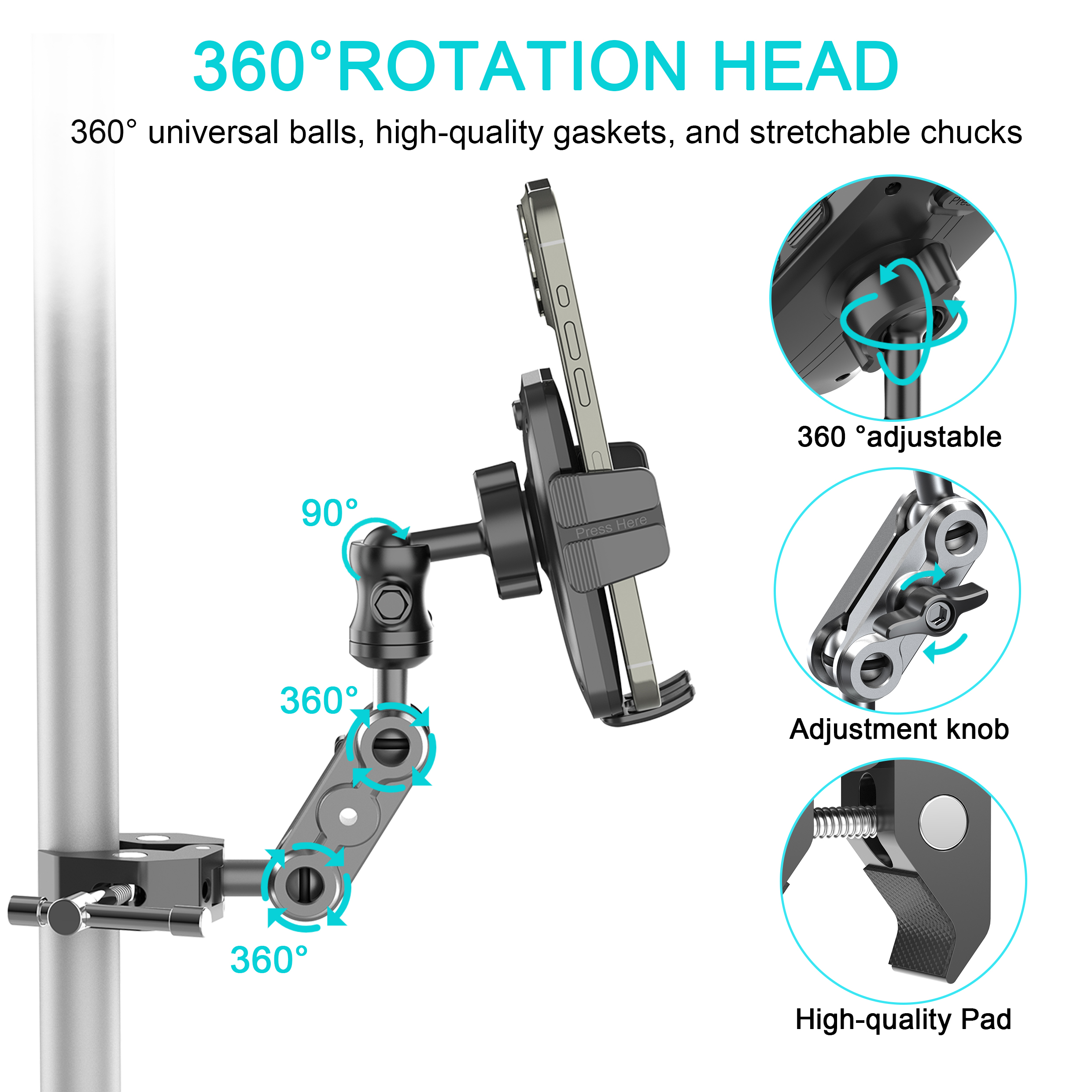 Phone Holder with Super Clamp  - Pop Display Shelf บทวิจารณ์และราคา