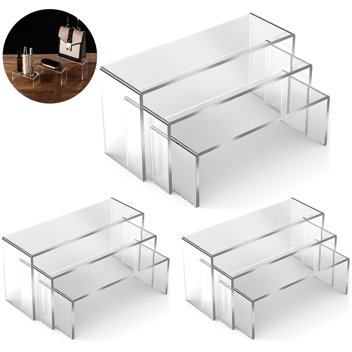 3/6/9Pcs Acrylic Display Stand - Display Risers Set บทวิจารณ์และราคา
