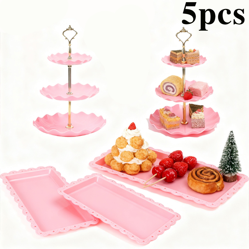 2/5pcs luxury pink cake rack d - Display Risers Set บทวิจารณ์และราคา