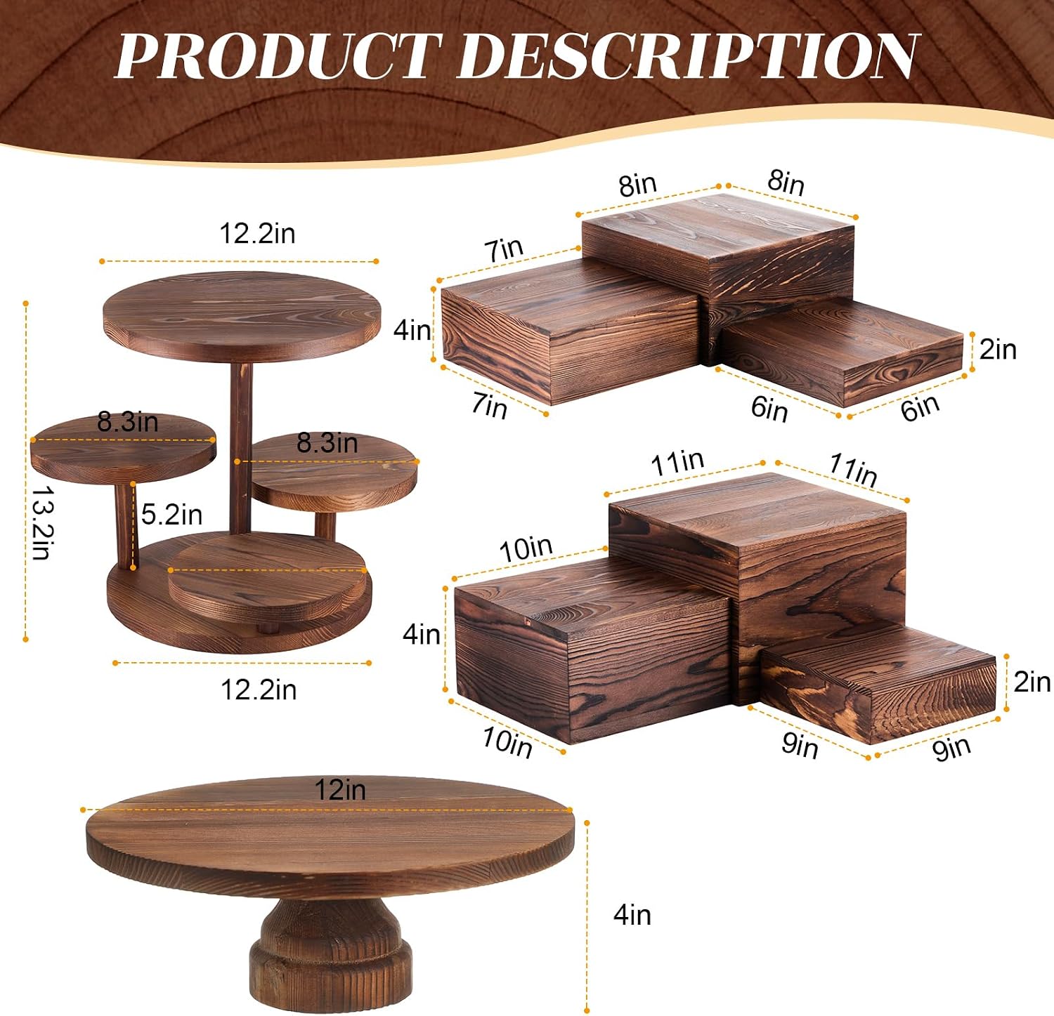 4 Tier Round Cupcake Tower Sta - Display Risers Set บทวิจารณ์และราคา