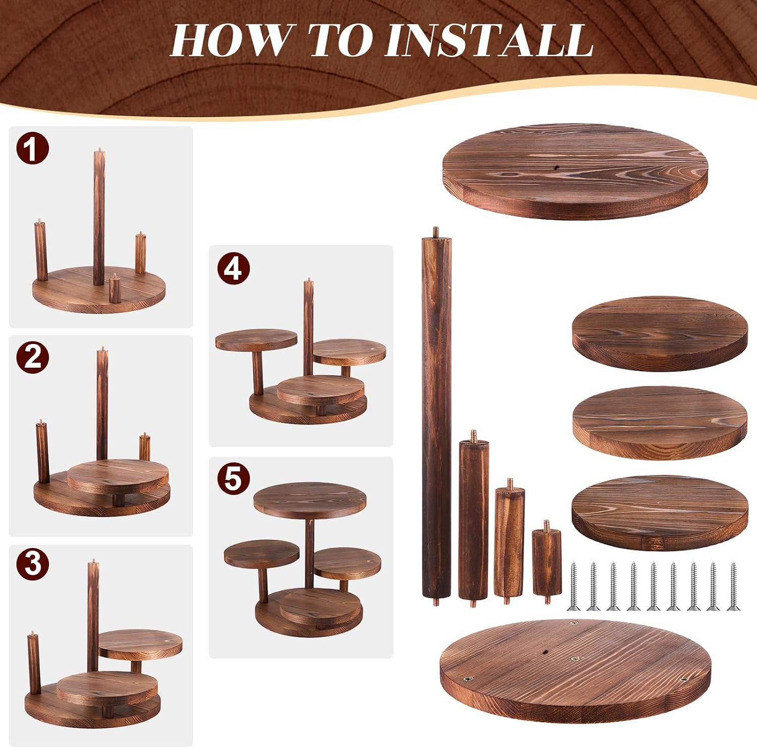 4 Tier Round Cupcake Tower Sta - Display Risers Set บทวิจารณ์และราคา