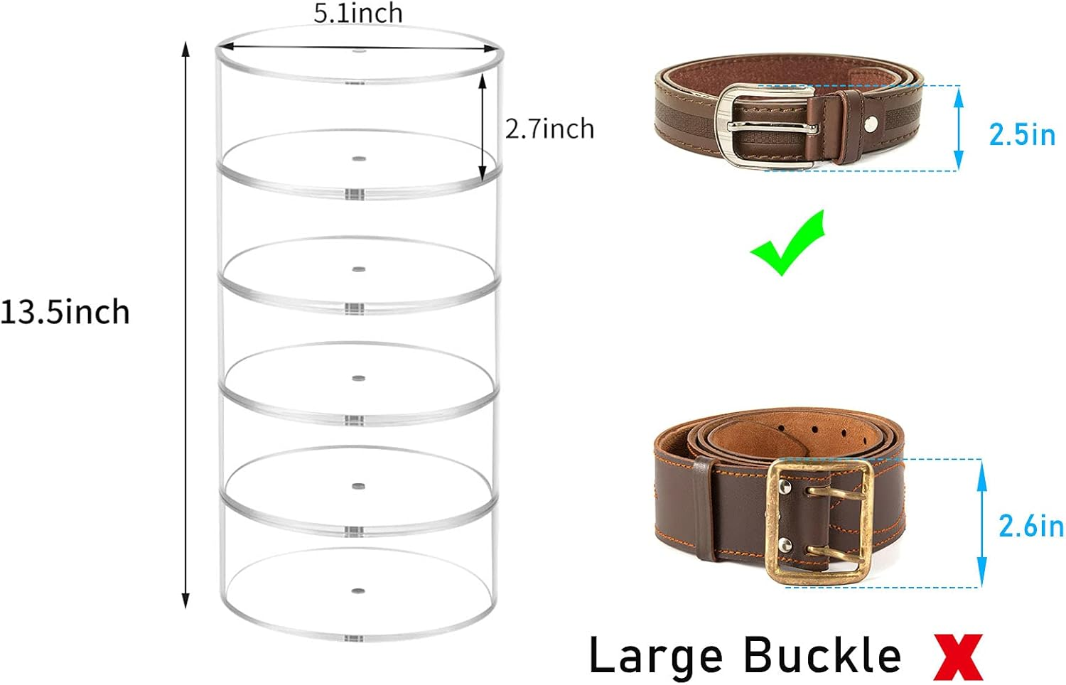 Belt Organizer, Acrylic Displa - Display Case Acrylic บทวิจารณ์และราคา